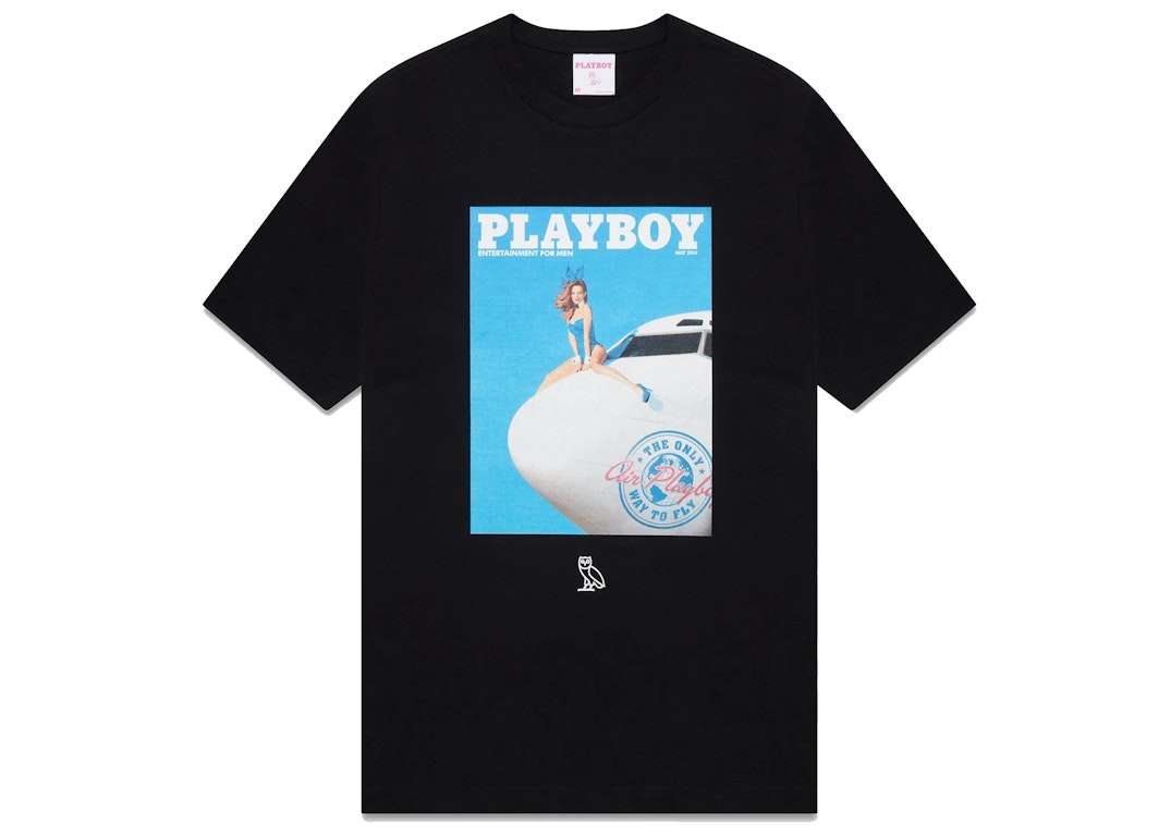 Pre-owned Ovo X Playboy Air Playboy T-shirt Black